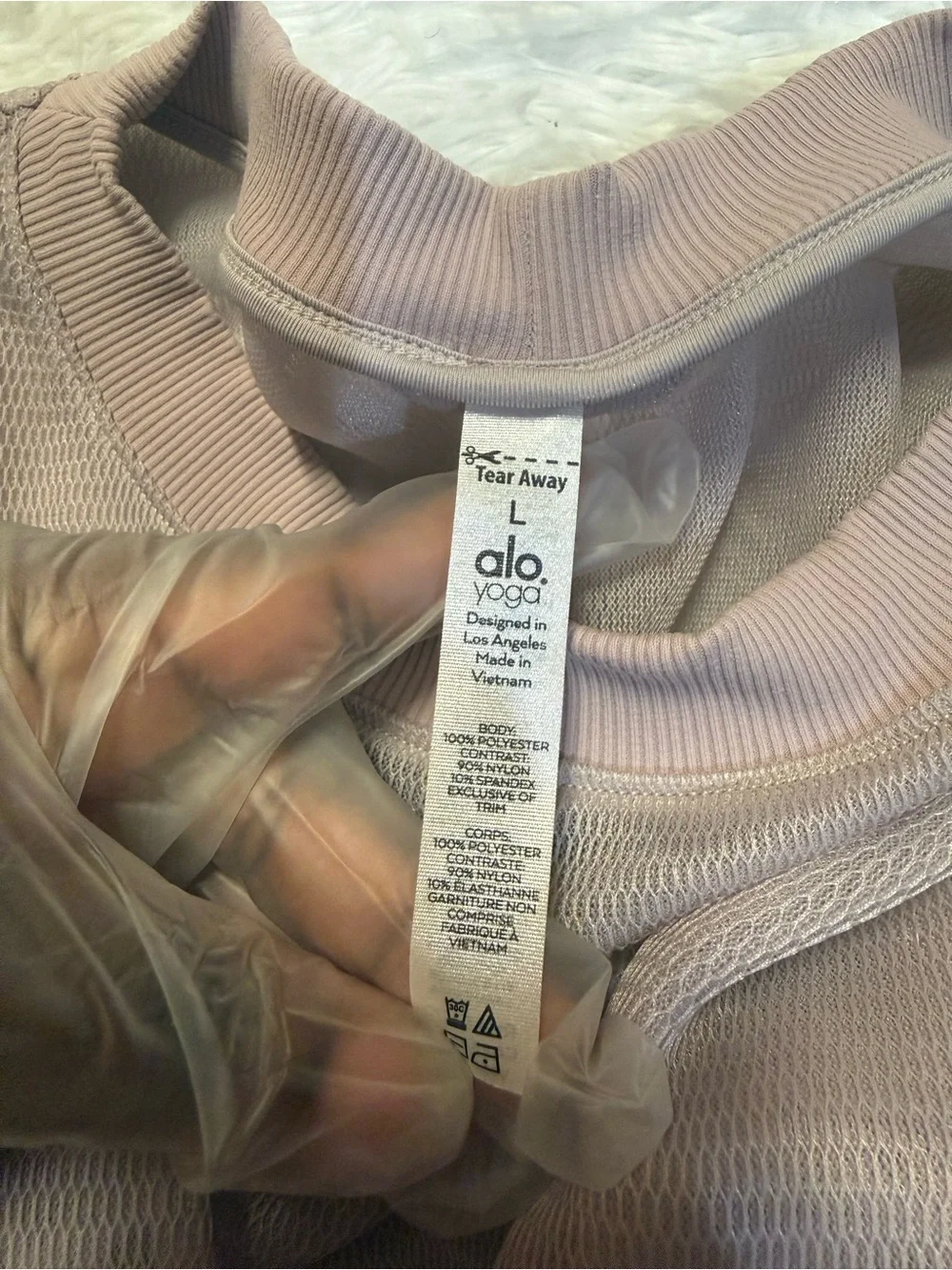 ALO YOGA LAVENDER CLOUD ROW LONG SLEEVE